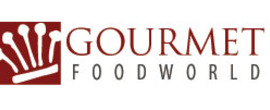 Gourmet Food World brand logo for reviews of food and drink products
